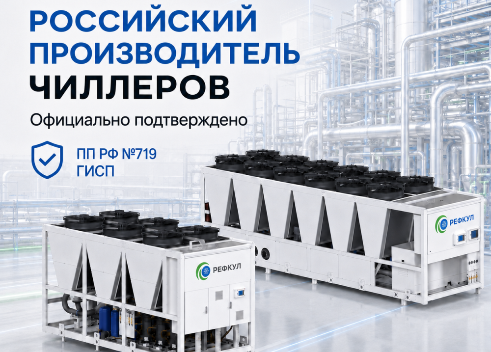 РЕФКУЛ подтвердил производство чиллеров на территории Российской Федерации